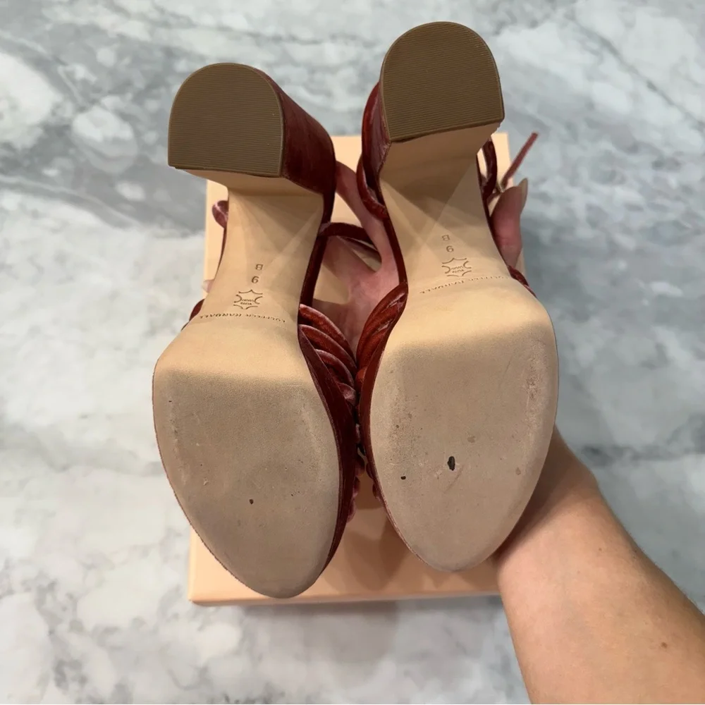 Loeffler Randall Rivka Velvet Burgundy Knot Platform Sandal - Picture 4 of 10